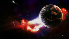 Outer space galaxies planets