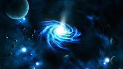 Outer space galaxies planets