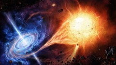 Outer space galaxies quasar