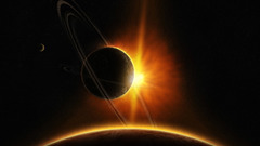 Outer space lights planets