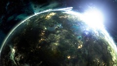 Outer space lights planets