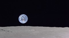 Outer space moon Earth