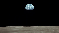 Outer space moon Earth