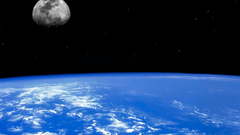 Outer space moon Earth