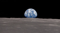 Outer space moon Earth