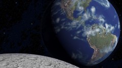 Outer space moon Earth