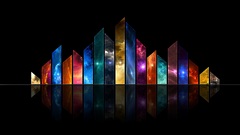 Outer space multicolor nebulae