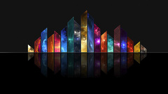 Outer space multicolor reflections