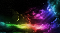 Outer space multicolor skyscapes