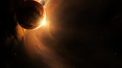 Outer space Orange Sun