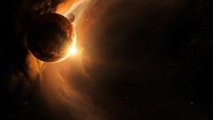 Outer space Orange Sun