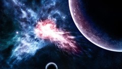 Outer space pink galaxies