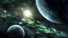 Outer space planets artwork