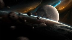 Outer space planets Asteroids