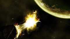 Outer space planets bright