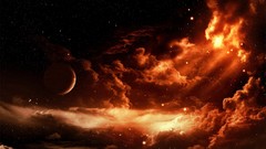 Outer space planets clouds