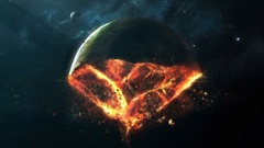 Outer space planets destruction