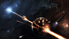 Outer space planets destruction