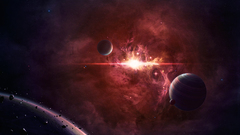 Outer space planets digital