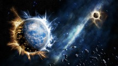 Outer space planets digital