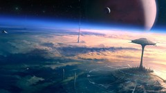 Outer space planets digital