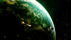 Outer space planets Earth