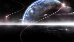 Outer space planets Earth