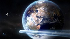 Outer space planets Earth