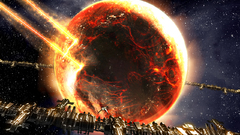 Outer space planets explosion