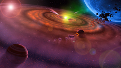 Outer space planets gas