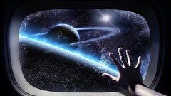 Outer space planets hands