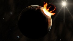 Outer space planets impact