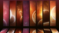 Outer space planets mosaic