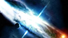 Outer space planets quasar