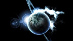 Outer space planets rings