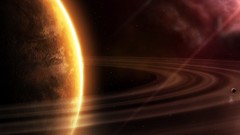 Outer space planets rings