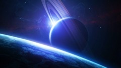 Outer space planets rings