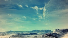 Outer space planets skies