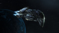 Outer space planets spaceships