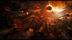 Outer space planets spaceships