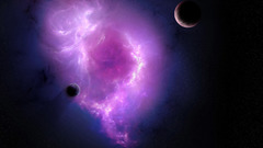 Outer space purple nebulae