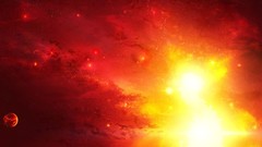 Outer space red bright