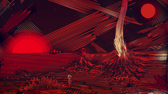 Outer space red Mars