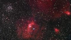 Outer space red Stars