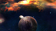 Outer space red Stars