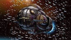 Outer space spaceships vehicles