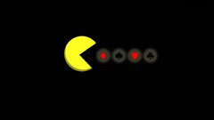 pac-man video games Minimalism Simple Background spades