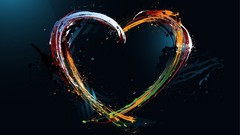 Paint abstract Hearts splashes digital art