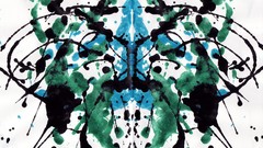Paint abstract splatters Rorschach test