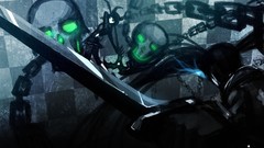 Paint Anime Swords chains skulls anime girls black rock shooter 